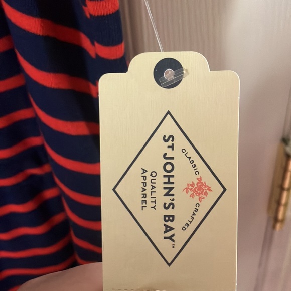 Cute Plus Size Summer Dress- Dark Blue & Red Stripes - Picture 4 of 4